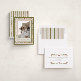 This is a persimmon holiday photo cards with standard by Chris Griffith called holiday frame printing on recycled smooth signature in standard