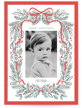 Bough and Bow Holiday Photo Cards
