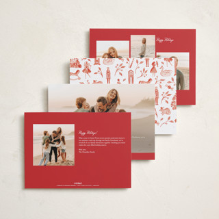 This is a red ribbon holiday photo cards with standard by Sarah Knight called the nutcracker printing on recycled smooth signature in standard