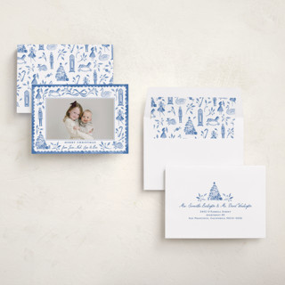 This is a spring lake holiday photo cards with standard by Sarah Knight called the nutcracker printing on recycled smooth signature in standard