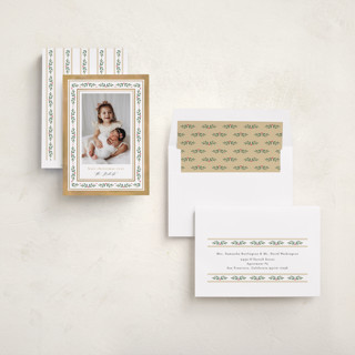 This is a halo holiday photo cards with standard by Mansi Verma called floral folk printing on recycled smooth signature in standard