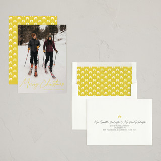 This is a butter holiday photo cards with standard by MC Designs called adorn printing on recycled smooth signature in standard