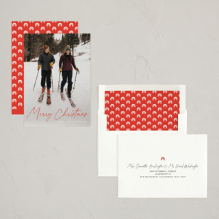 This is a berry holiday photo cards with standard by MC Designs called adorn printing on recycled smooth signature in standard