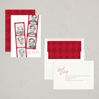 This is a santa suit holiday photo cards with standard by Leah Bisch called snapshots printing on recycled smooth signature in standard