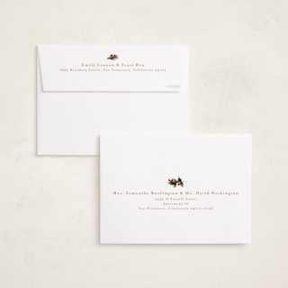 This is a mulled wine holiday photo cards with standard by Susan Moyal called classic greenery printing on recycled smooth signature in standard