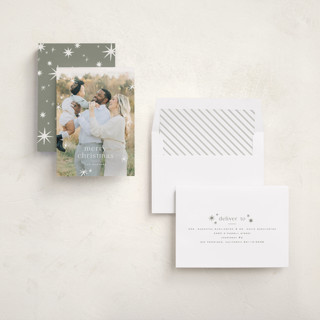 This is a snow holiday photo cards with standard by Wildfield Paper Co called twinkle! printing on recycled smooth signature in standard