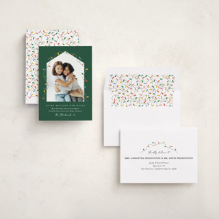 This is a juniper holiday photo cards with standard by Erica Krystek called christmas move printing on recycled smooth signature in standard