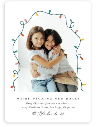 This is a frost holiday photo cards with standard by Erica Krystek called christmas move printing on recycled smooth signature in standard
