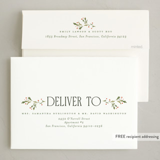This is a evergreen holiday photo cards with standard by Erin L. Wilson called hearth garland printing on recycled smooth signature in standard