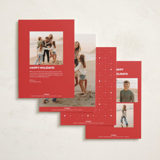 This is a poinsettia holiday photo cards with standard by Erica Krystek called merry holidays printing on recycled smooth signature in standard