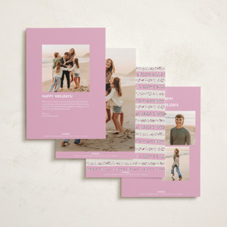 This is a rose holiday photo cards with standard by Gwen Bedat called modern tapestry printing on recycled smooth signature in standard