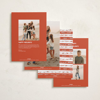 This is a candy cane holiday photo cards with standard by Gwen Bedat called modern tapestry printing on recycled smooth signature in standard