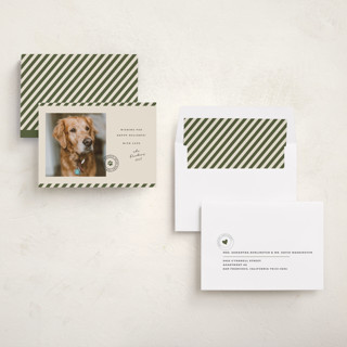 This is a forest holiday photo cards with standard by Roxy Cervantes called mostly good printing on recycled smooth signature in standard