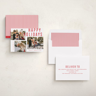 This is a candy cane holiday photo cards with standard by Kristie Kern called telluride printing on recycled smooth signature in standard
