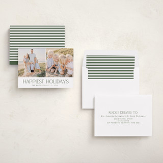 This is a pine holiday photo cards with standard by JoAnn Jinks called serif printing on recycled smooth signature in standard