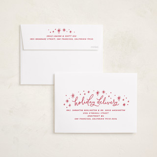 This is a rudolph’s nose holiday photo cards with standard by Erin German called laughing all the way printing on recycled smooth signature in standard