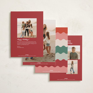 This is a snow holiday photo cards with standard by Tennie and Co. called squiggles printing on recycled smooth signature in standard