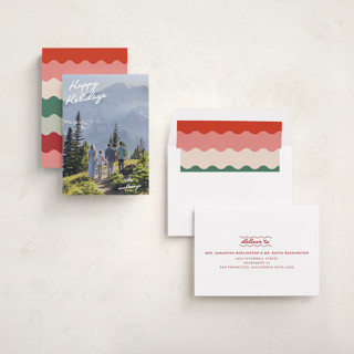 This is a snow holiday photo cards with standard by Tennie and Co. called squiggles printing on recycled smooth signature in standard