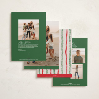 This is a wreath holiday photo cards with standard by Pixel and Hank called disney's mickey bough border printing on recycled smooth signature in standard