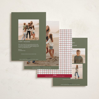 This is a snow holiday photo cards with standard by Jenna Holcomb called disney's winnie the pooh winter adventures printing on recycled smooth signature in standard