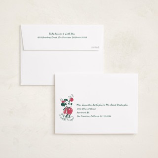 This is a fir holiday photo cards with standard by Jenna Holcomb called disney's retro mickey printing on recycled smooth signature in standard