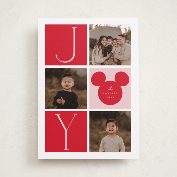 "Disney's Joyful Mickey" - Holiday Photo Cards in Rose by Hudson meet Rose.