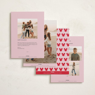 This is a rose holiday photo cards with standard by Hudson meet Rose called disney's joyful mickey printing on recycled smooth signature in standard