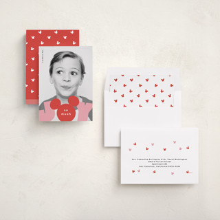 This is a cranberry holiday photo cards with standard by Lori Wemple called disney holiday joy printing on recycled smooth signature in standard