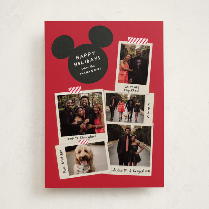 "Disney Mickey Instantaneous" - Preppy Holiday Photo Cards in Candy Apple by Kamala Nahas.