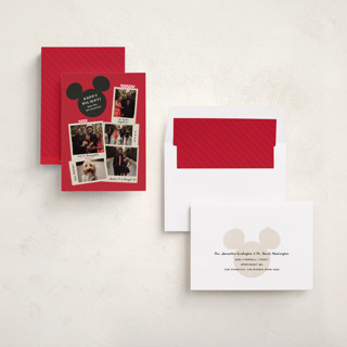 This is a candy apple holiday photo cards with standard by Kamala Nahas called disney mickey instantaneous printing on recycled smooth signature in standard