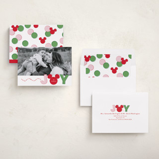 This is a gumdrop holiday photo cards with standard by Ashlee Townsend called joyful mickey printing on recycled smooth signature in standard