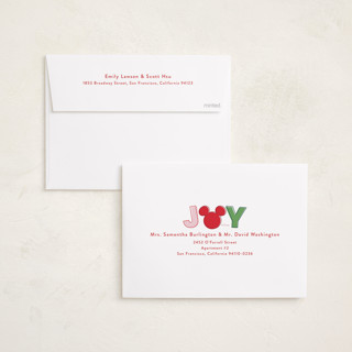 This is a gumdrop holiday photo cards with standard by Ashlee Townsend called joyful mickey printing on recycled smooth signature in standard