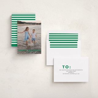This is a evergreen holiday photo cards with standard by Angela Thompson called simple type printing on recycled smooth signature in standard