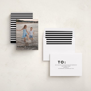 This is a coal holiday photo cards with standard by Angela Thompson called simple type printing on recycled smooth signature in standard