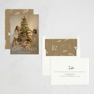 This is a snow holiday photo cards with standard by Benita Crandall called festive printing on recycled smooth signature in standard