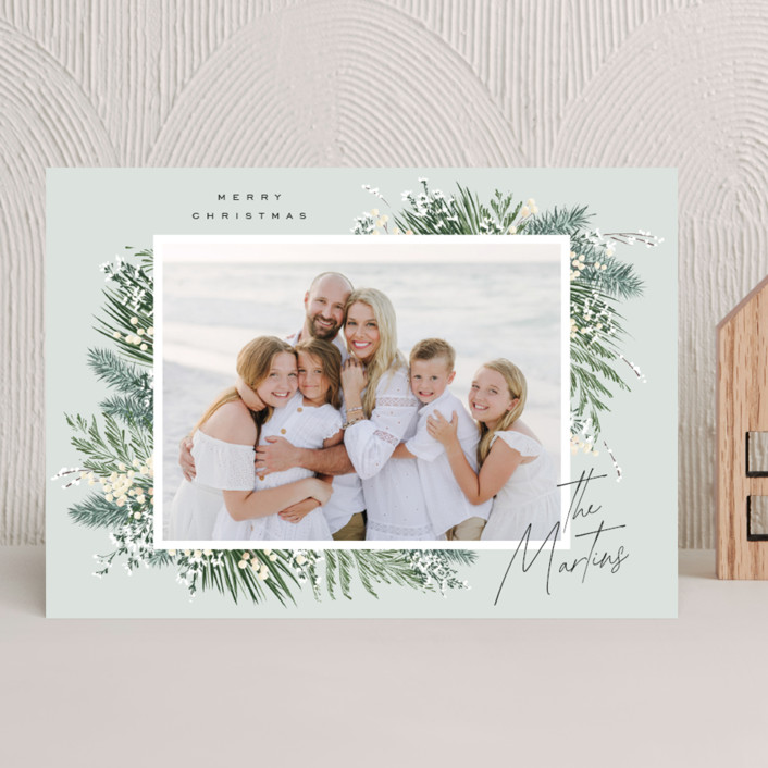 "Winter Frame" - Holiday Photo Cards in Wintermint by Leah Bisch.