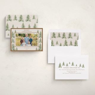 This is a toffee holiday photo cards with standard by Petra Kern called winter trees printing on recycled smooth signature in standard