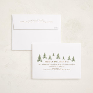 This is a toffee holiday photo cards with standard by Petra Kern called winter trees printing on recycled smooth signature in standard