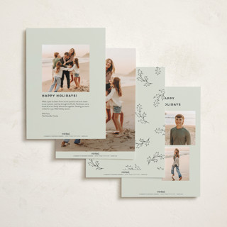 This is a lime holiday photo cards with standard by Angela Garrick called hung holly printing on recycled smooth signature in standard
