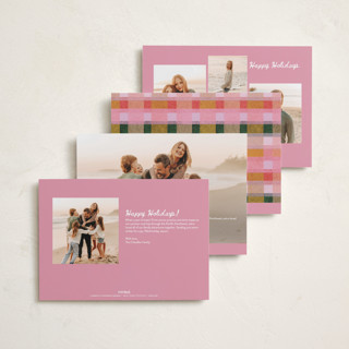 This is a fruitcake holiday photo cards with standard by Carrie Moradi called festive checked plaid printing on recycled smooth signature in standard