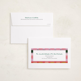 This is a fruitcake holiday photo cards with standard by Carrie Moradi called festive checked plaid printing on recycled smooth signature in standard