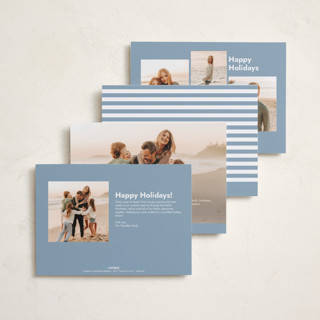This is a lake holiday photo cards with standard by Annie Shapiro called primrose printing on recycled smooth signature in standard