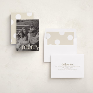 This is a cream holiday photo cards with standard by Ellen Schlegelmilch called cropped printing on recycled smooth signature in standard