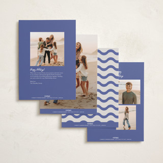 This is a blue spruce holiday photo cards with standard by Kelly Watkins called merry modern printing on recycled smooth signature in standard