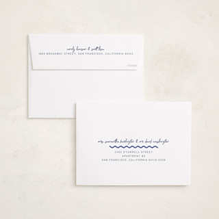 This is a blue spruce holiday photo cards with standard by Kelly Watkins called merry modern printing on recycled smooth signature in standard