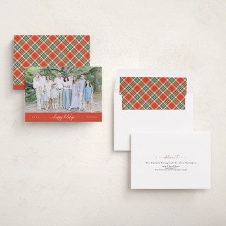 This is a stocking holiday photo cards with standard by Christy Hy Lee called together printing on recycled smooth signature in standard