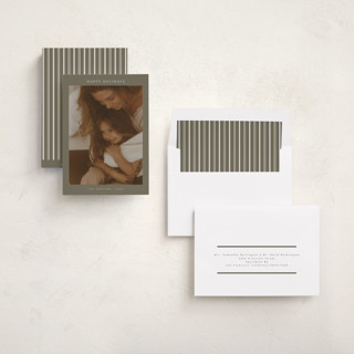 This is a sage holiday photo cards with standard by Nicole Walsh called harlow printing on recycled smooth signature in standard