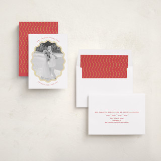 This is a chartreuse holiday photo cards with standard by Alston Foster called mirth printing on recycled smooth signature in standard