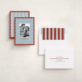This is a dream holiday photo cards with standard by Helena Vitto called color wave printing on recycled smooth signature in standard
