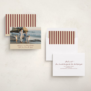 This is a mocha holiday photo cards with standard by Cass Loh called written wish printing on recycled smooth signature in standard